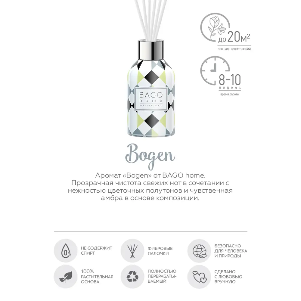 Ароматический диффузор Bago Home Bogen 90 мл 86731828 STLM-2206219  - Вид №2