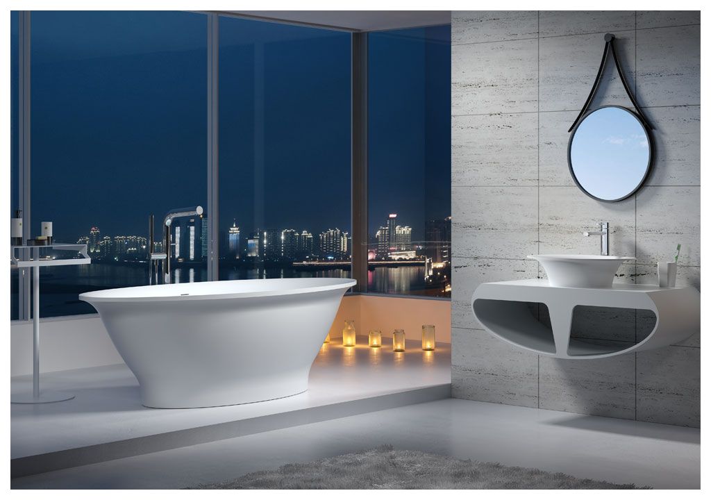 Ванна из искусственного камня Aquanet Entice V1 190x90, глянцевая - Вид №2