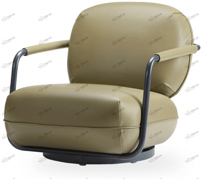 ROSSIN Поворотное кожаное кресло с подлокотниками Pilù sun-id-1395995