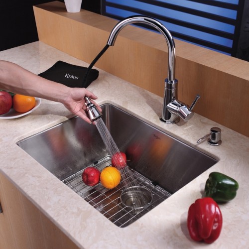 KHU101-23 Мойка кухонная прямоугольная Krausru  - Вид №10