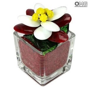 4745 ORIGINALMURANOGLASS Держатель для карт-указателей мест за столом Рождественник - муранское стекло OMG 4 см