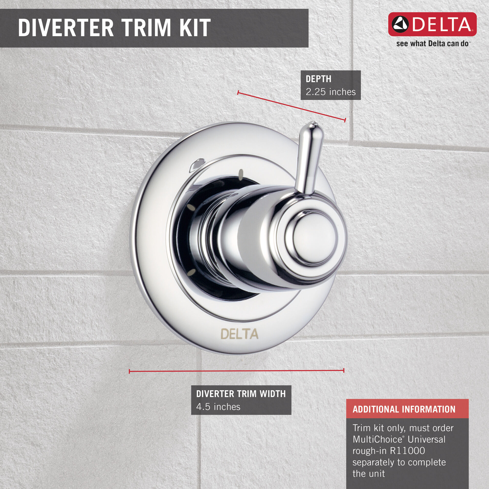T11800-CZ 3-позиционная регулировка 2-портового дивертора Delta Faucet Delta Шампанское бронза - Вид №1