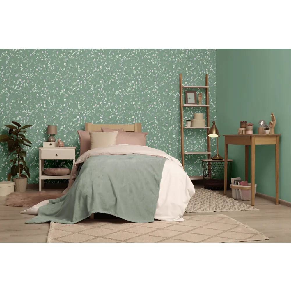Обои флизелиновые Ateliero Лана 1.06 м зеленые At38109-05 89463159 STLM-2194925 - Вид №5