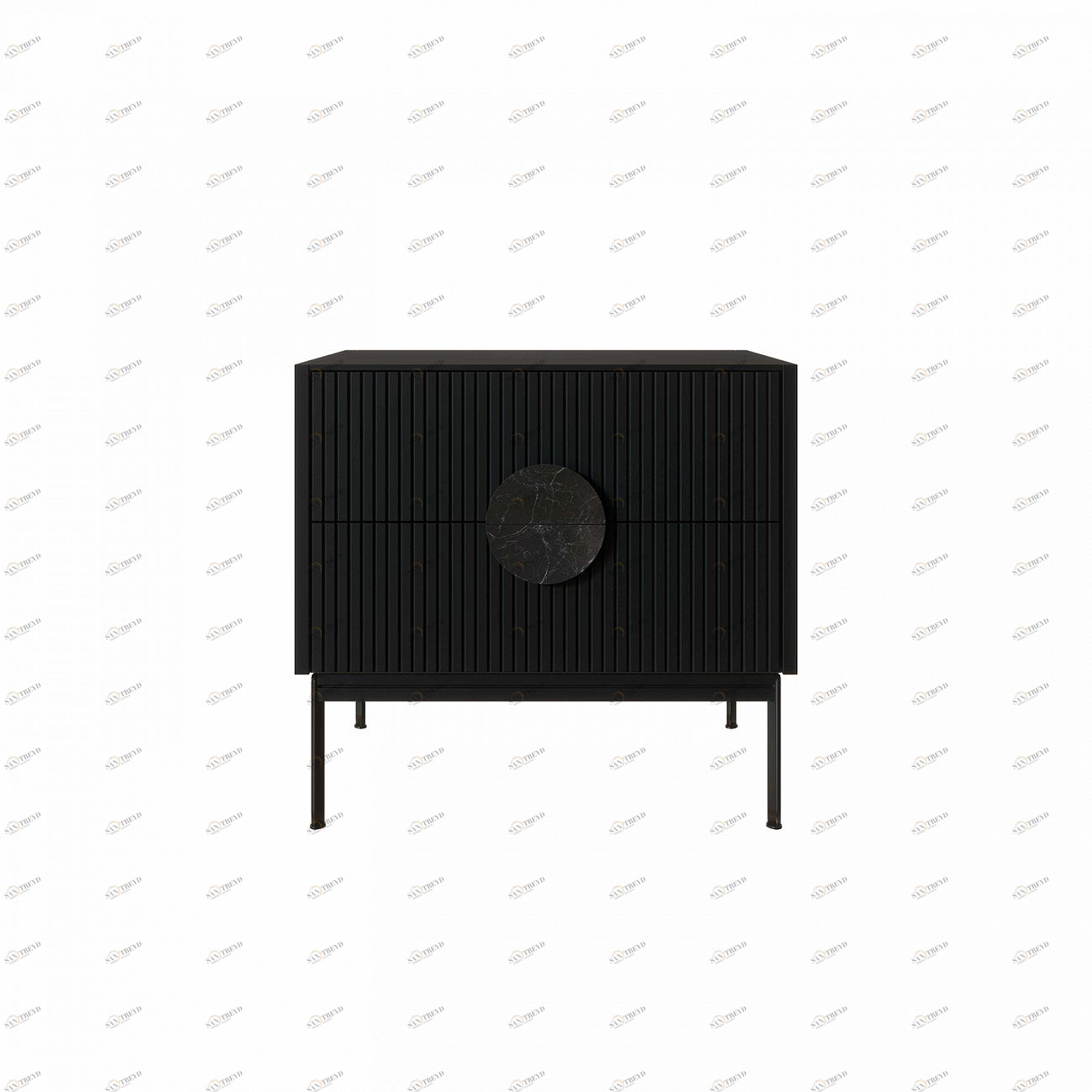 Тумба с двумя ящиками 61х64 см черная Alto BRAGIN DESIGN LIVING 00-3862452 Черный