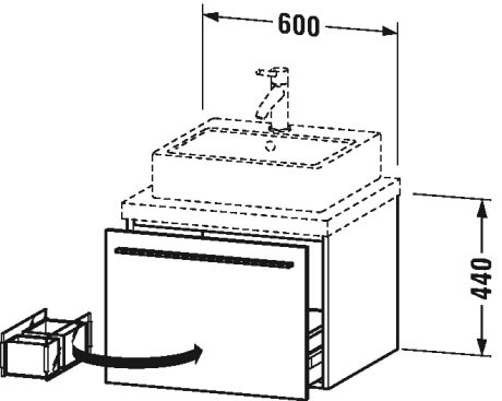XL541005252 Тумбочка для консоли X-Large #XL5410 600 x 548 мм Европейский дуб, декор Duravit - Вид №1