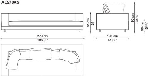 3-местный тканевый диван Maxalto ARBITER ARCH-00124606 - Вид №5