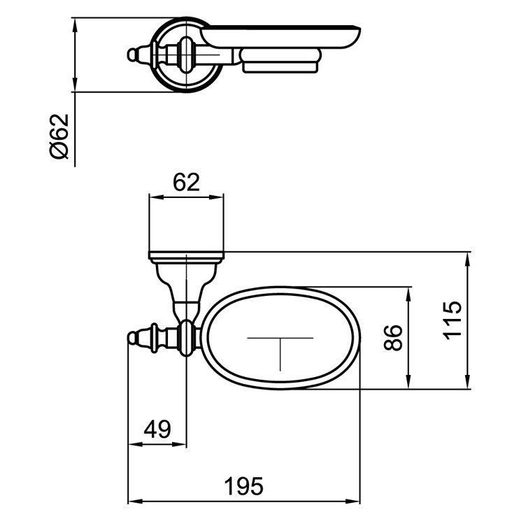 AM500101010 Мыльница Webert Ottocento - Вид №1