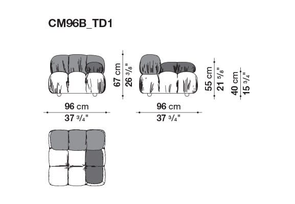 Модульный кожаный диван capitonné B&B Italia Хамелеонда ARCH-00127086 - Вид №12
