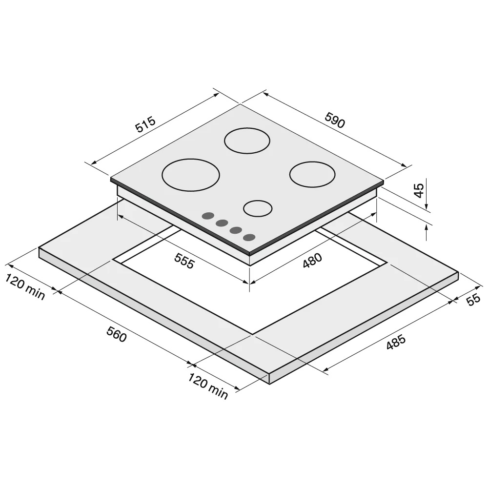 9039373 Газовая варочная поверхность KRONA HAGEL 60 BL KRONA1 STDN-0139858 - Вид №11