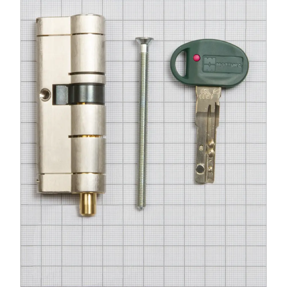 Цилиндр Mottura Champions 31 C31F363601C5, 31x10x31 мм, ключ/шток, цвет матовый никель, без вертушки STLM-2163537 - Вид №2