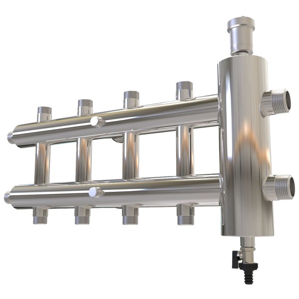 Купить Распределительный коллектор с гидрострелкой 85 кВт, 5 контуров Прокситерм GSK325 - Вид №2