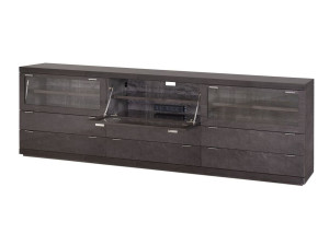Деревянный шкаф для телевизора с выдвижными ящиками и дверцами