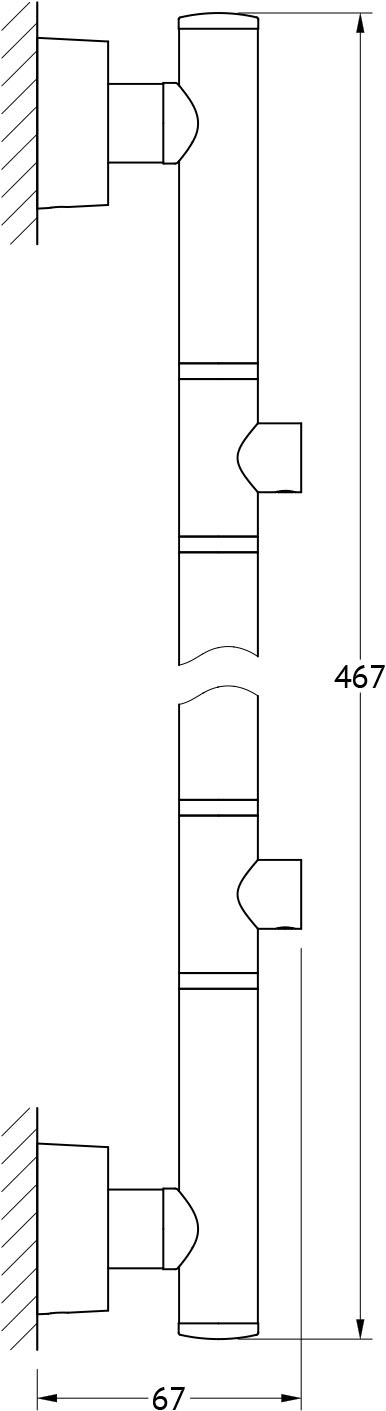 NOS 077 Штанга для 2-х аксессуаров 47 cm FBS Nostalgy - Вид №1