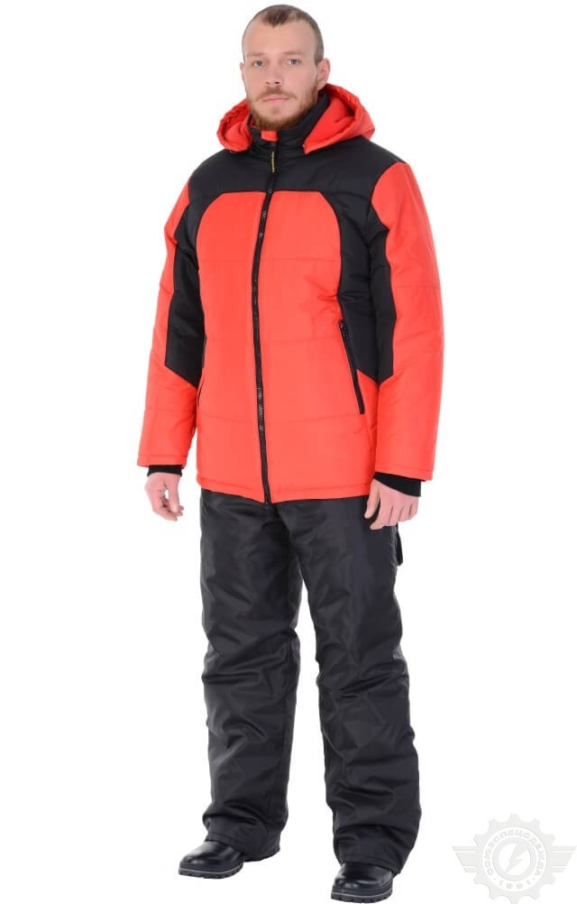 69382 Куртка "Тайгер" зимняя красно-черная  Зимняя спецодежда  размер 56-58/170-176  - Вид №7