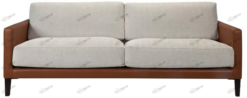 Duvivier Canapés 3-х местный диван из ткани и кожи со съемным чехлом sun-id-1383274