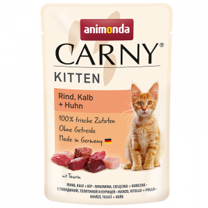 ПР0050432 Корм для котят Carny Kitten говядина, телятина, курица пауч 85г Animonda
