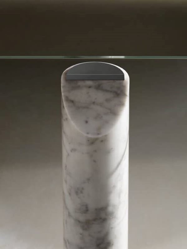 Прямоугольный мраморный стол со стеклянной столешницей B&B Italia ISOS ARCH-00018652 - Вид №2