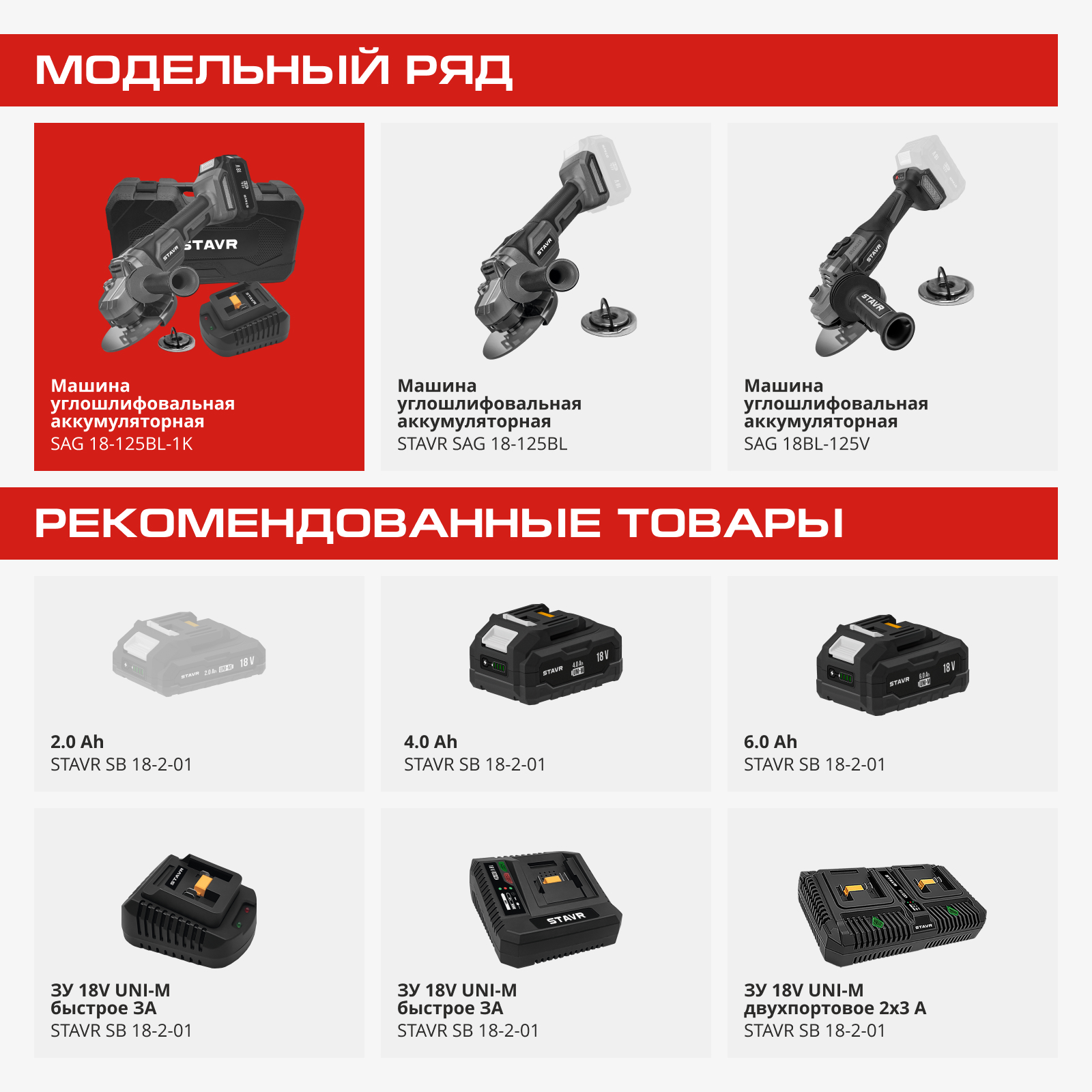 Углошлифовальная машина (УШМ) Stavr SAG 18-125BL-1K 9189113 STDN-0090728 - Вид №14