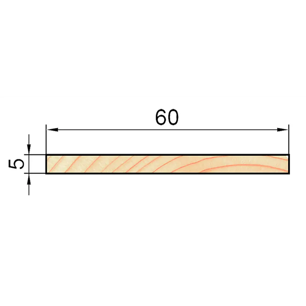 АРЕЛАН Рейка декоративная из массива сосны 5х60х1000 мм 84460743 STLM-0050273 - Вид №4