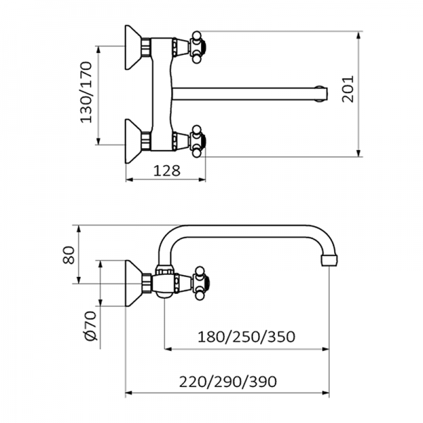 80951800 BASIC/PREMIUM 1866 моноблочный раковина 15 Хром GRB MIXERS  - Вид №1