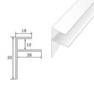 Профиль F-образный широкий 55мм для ПВХ панелей 10мм STELLA (50) STSR-508