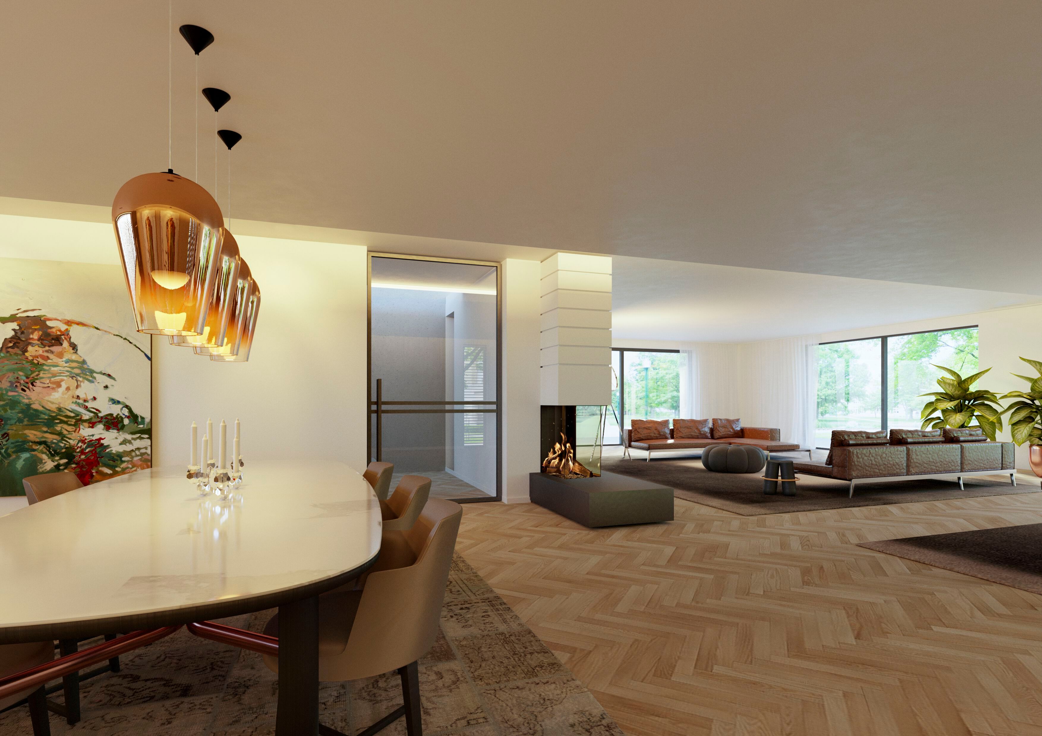 Газовый тройной закрытый камин KALFIRE GP115/75R ARCH-00130521 - Вид №3