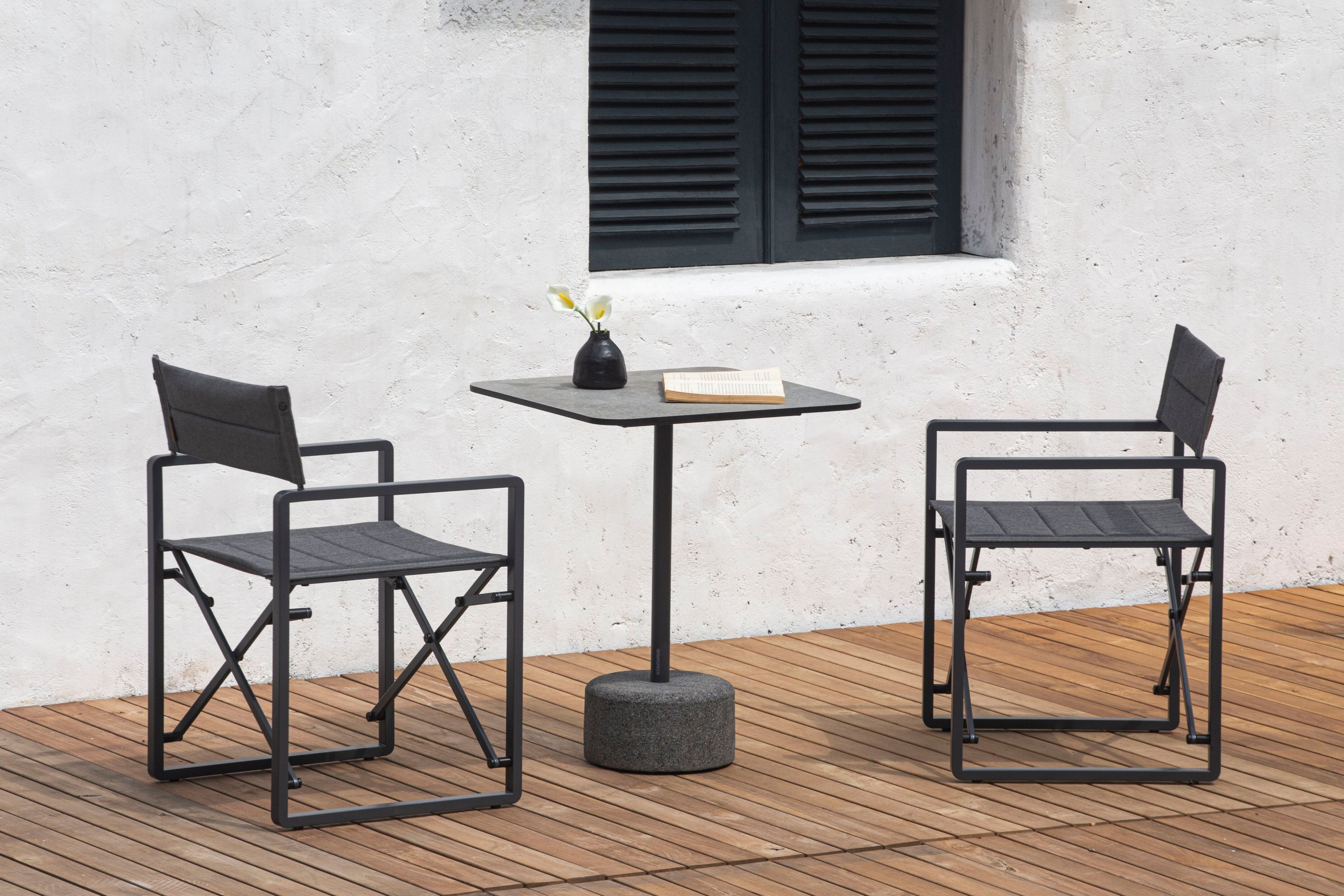 Квадратный стол с верхней частью HPL и тиковым или каменным основанием MAMAGREEN Glyph ARCH-00037805 - Вид №8