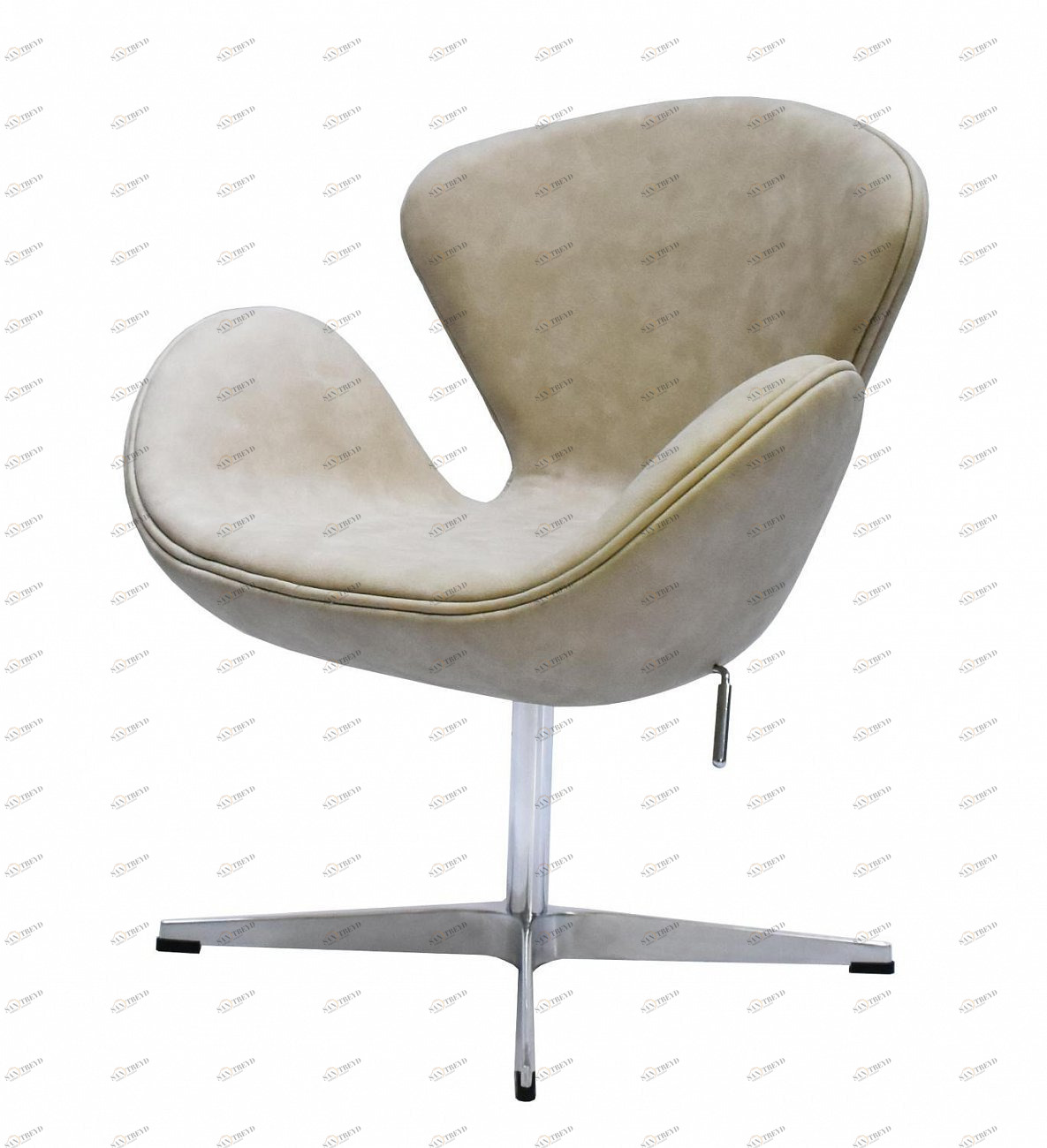 Кресло мягкое с ушами бежевое матовое с состариванием Swan Chair BRADEX HOME  00-3974056 Бежевый 
