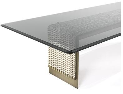 Gianfranco Ferré Home Прямоугольный обеденный стол из латуни и стекла Glasgow sun-id-1433127 - Вид №2