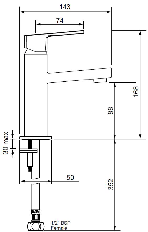 BLBCP Смеситель для раковины Blaze Methven Хром - Вид №1