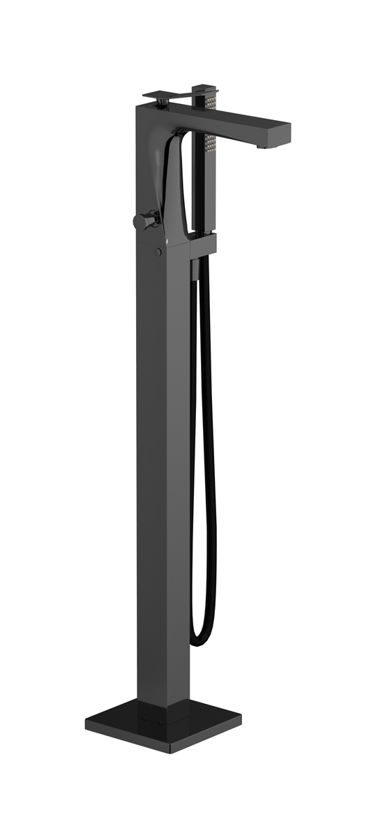 Напольный смесиель для ванны с встроенным душем. WE ARE IB wa305cf Black Chrome Wave