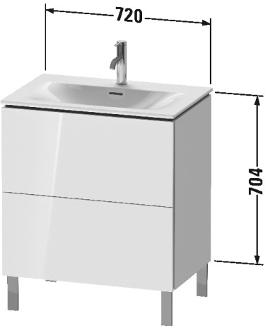 LC659600909 Тумбочка напольная L-Cube #LC6596 720 x 481 мм Светло-голубой матовый декор Duravit - Вид №1