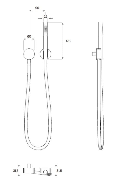 Настенный ручной душ из нержавеющей стали с гибким COCOON Maison ARCH-00037574 - Вид №3