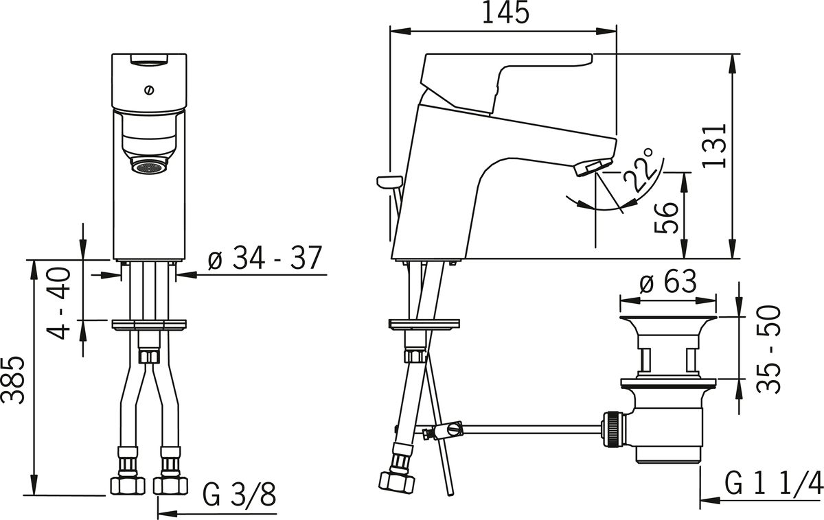 Oras 2900F Смеситель для умывальника 2900F Aquita Хром  - Вид №1