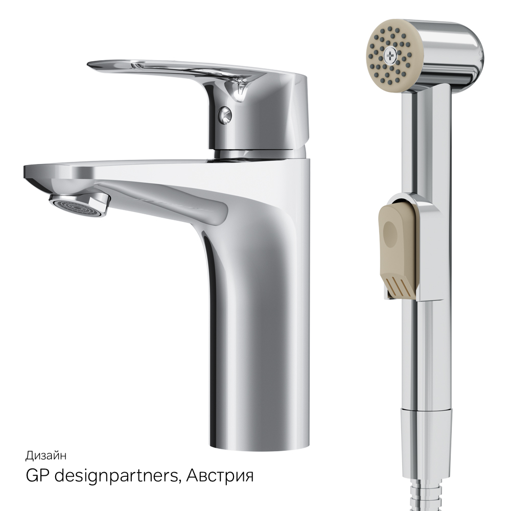 F90A03000 смеситель для умывальника с гиг.душем излив 99 мм хром шт AM.PM Gem - Вид №8
