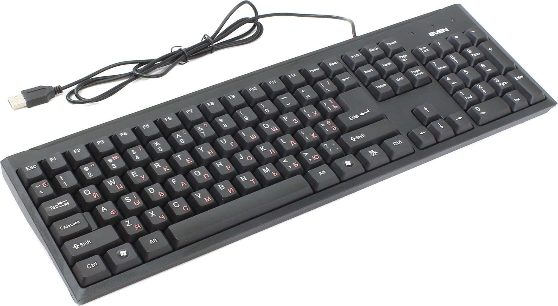 SV-03100303PU Клавиатура standard 303 power usb+ps/2 чёрная Sven Santreyd  - Вид №1