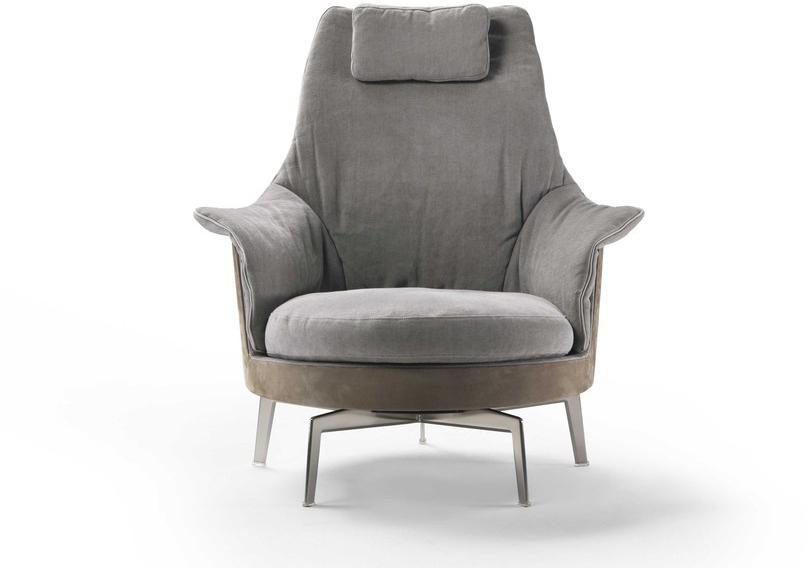Flexform Вращающееся кресло из ткани с высокой спинкой Guscioalto sun-id-1513540 - Вид №1