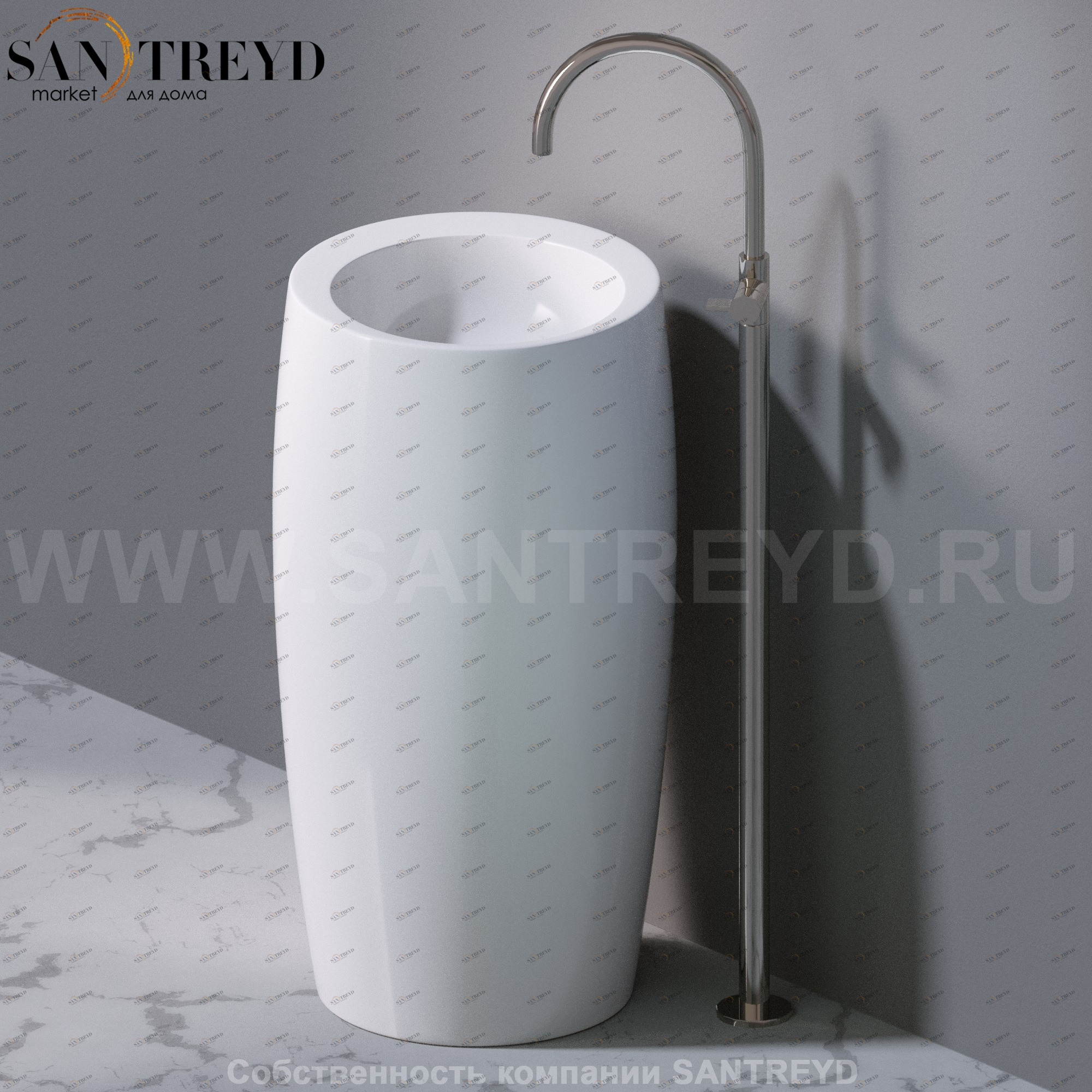 L100T0R0VT.100 Напольная раковина круглая A. e T. Italia SPOT Белый глянцевый AeT ITALIA