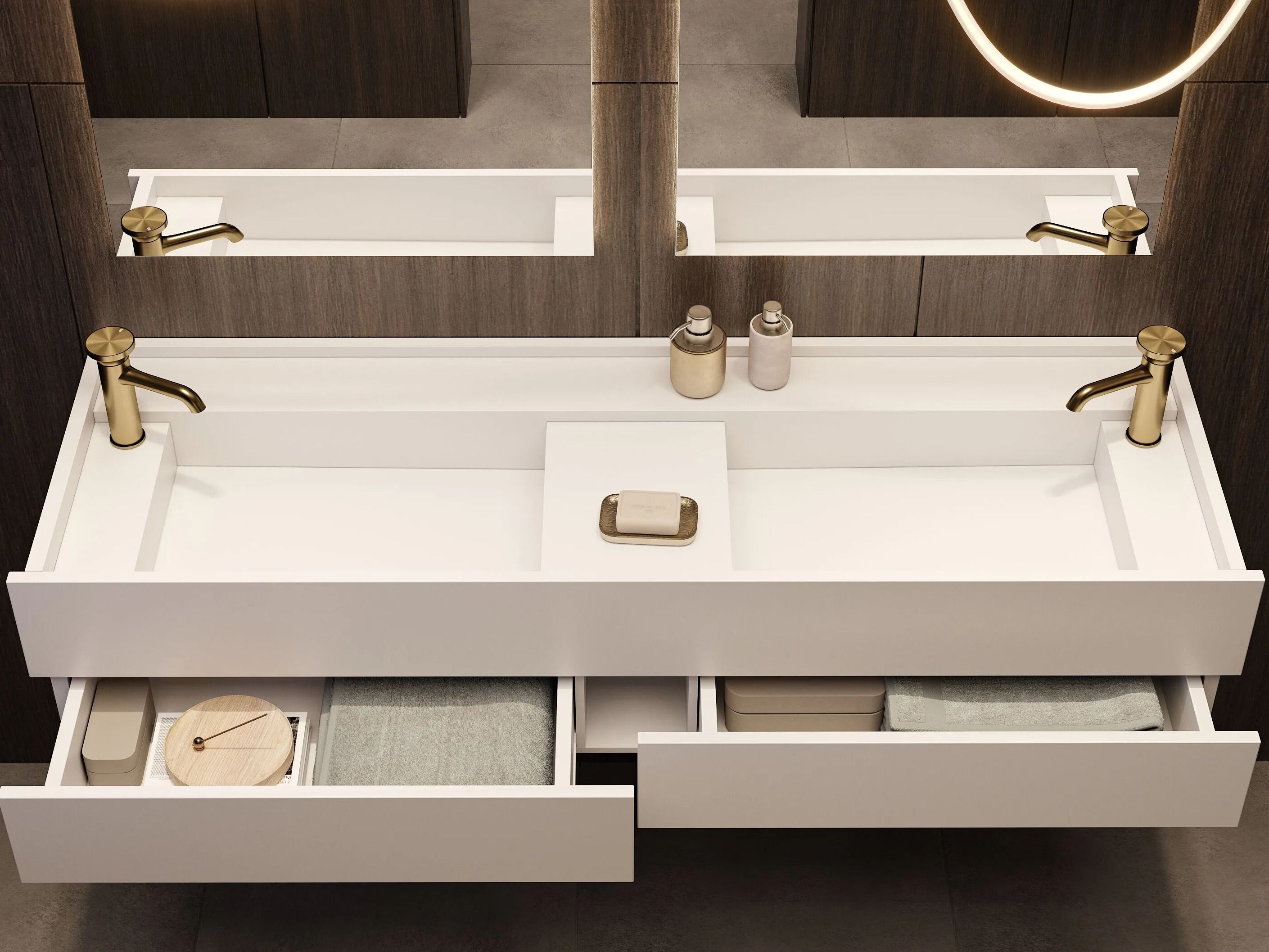 Прямоугольная раковина из твердой поверхности с ящиками MOMA Design Hedonist ARCH-00039900 - Вид №2