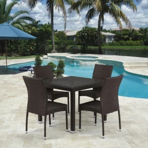 Обеденная группа коричневая, искусственный ротанг на 4 персоны Fola AFINA  130572 Коричневый