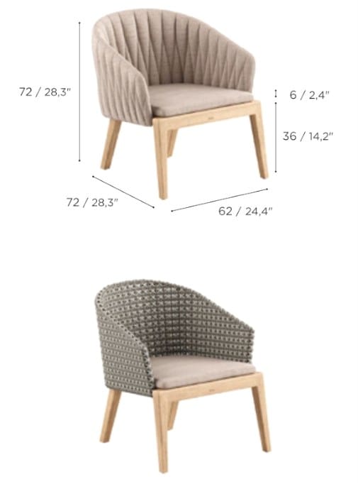 Садовое кресло из ткани и ТИКа с подлокотниками Royal Botania ARCH-00127881 - Вид №6