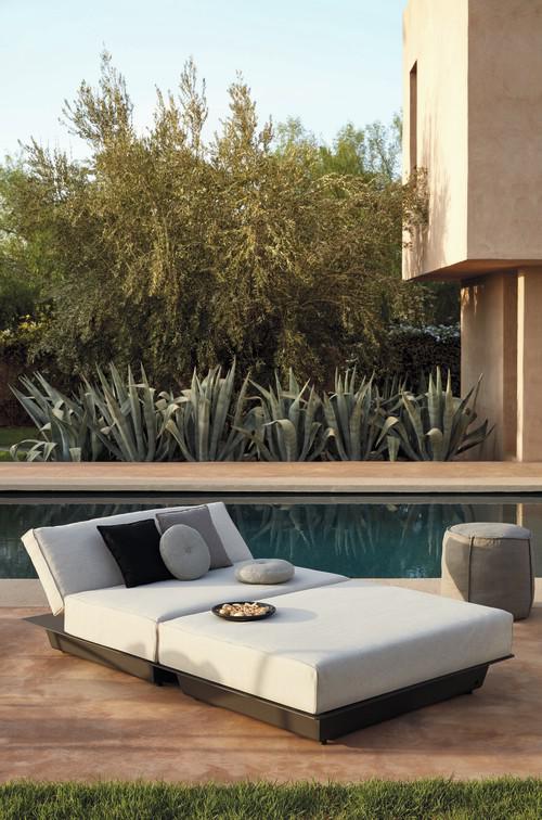 Concept 6 белый столешница из дерева iroko Manutti Air MNST787 - Вид №1