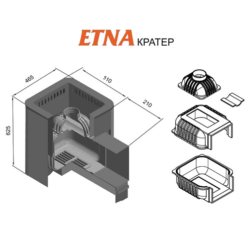 Дровяная печь для бани Этна Кратер 18 (ДТ-4) 4661 - Вид №1