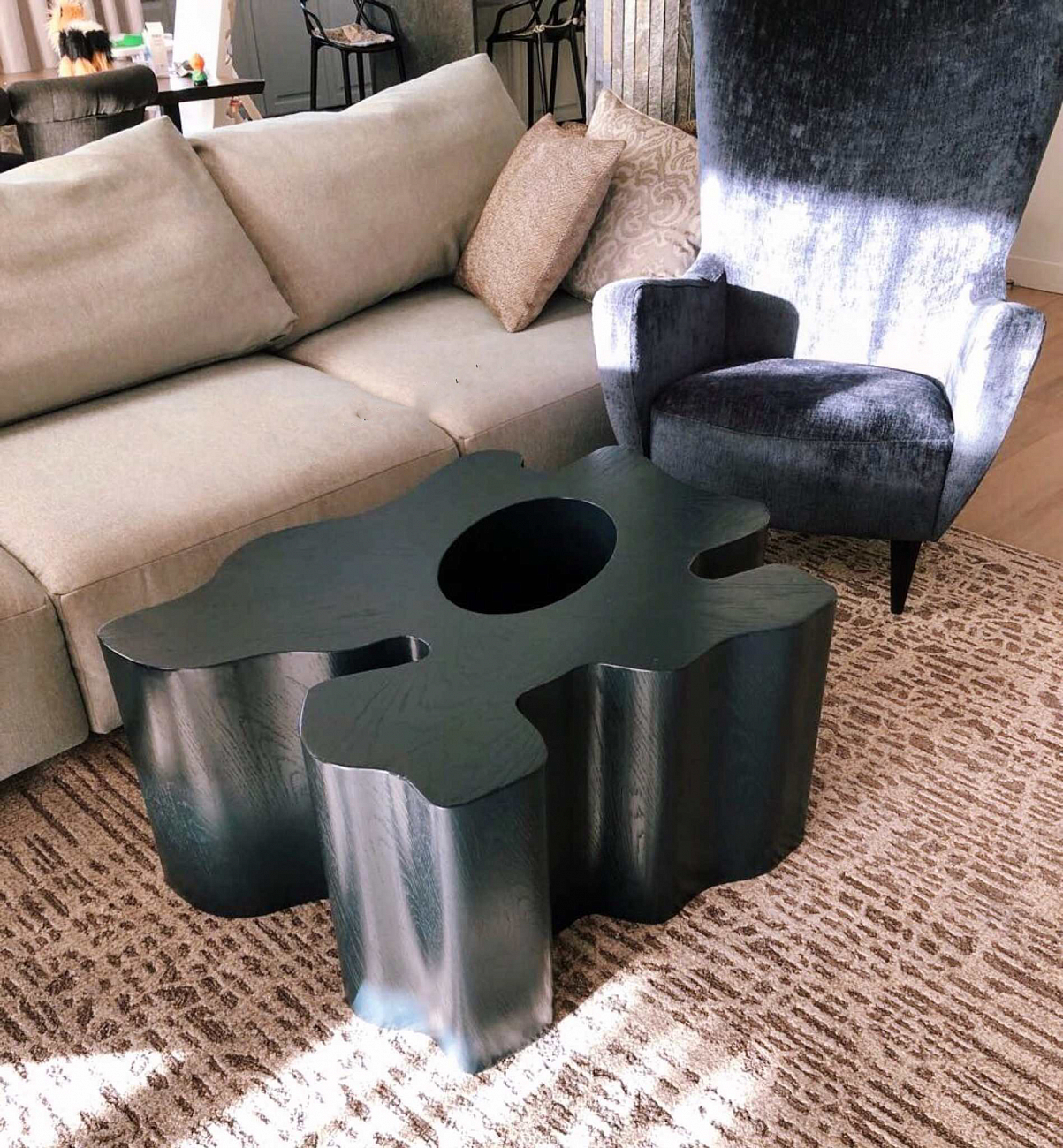 Журнальный столик деревянный фигурный орех "Пень" от Odingeniy ODINGENIY  178456 Орех;коричневый  - Вид №4