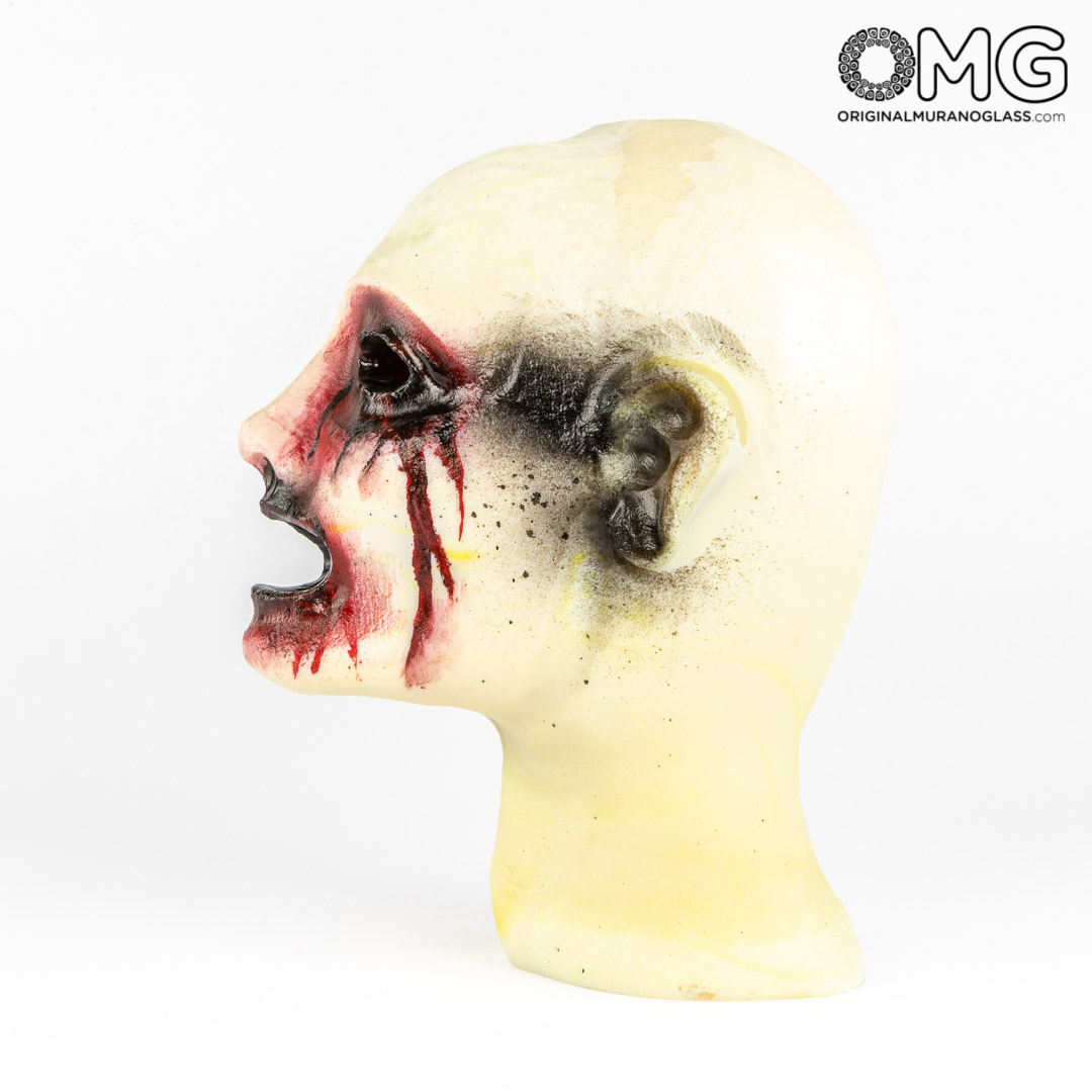 3549 ORIGINALMURANOGLASS Скульптура Голова - Пино Синьоретто - муранское стекло OMG 21 см  - Вид №1