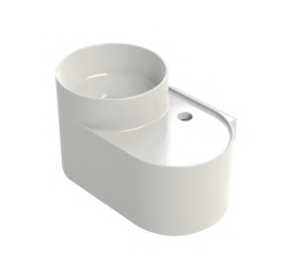 L468T0R1V1.100 Подвесная раковина круглая с полкой A. e T. Italia KOMBO Белый глянцевый