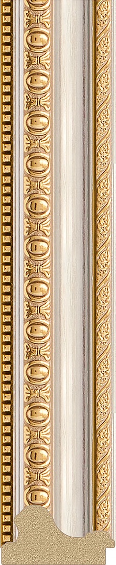 BY 3979 Зеркало в багетной раме - золотые бусы на серебре 60 mm EVOFORM Octagon - Вид №3