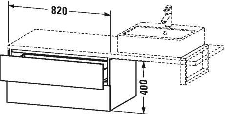 LC583907171 Шкафчик для консоли L-Cube #LC5839 820 x 547 мм Средиземноморский дуб Duravit - Вид №1