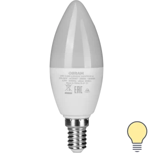 Лампа светодиодная Osram E14 220-240 В 6.5 Вт свеча матовая 550 лм теплый белый свет