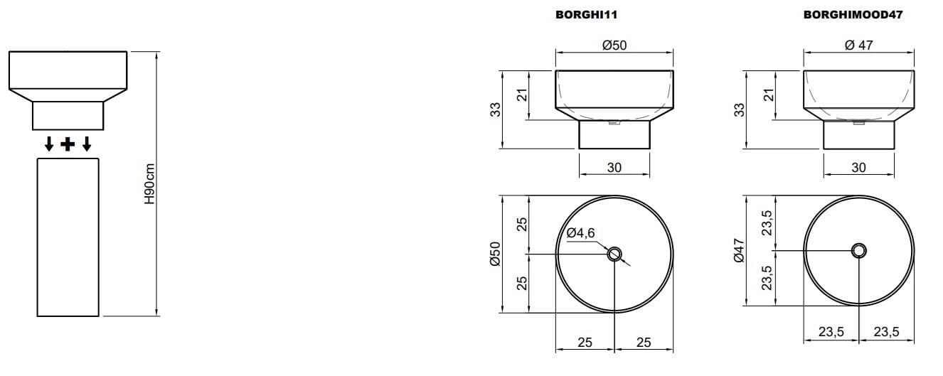Круглая отдельно стоящая раковина из Cristalmood® и Colormood Antoniolupi Borghi ARCH-00108197 - Вид №3